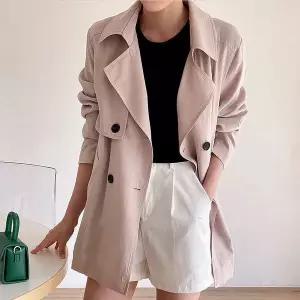 [하프클럽/]빅사이즈 604 더블버튼바바리숏코트 DIRP314