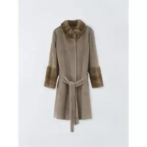 [하프클럽/앤클라인]밍크 배색 히든 코트 E5HW056