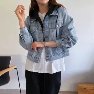 [하프클럽/]여자 캠퍼스 레이어드 크롭 후드 청자켓