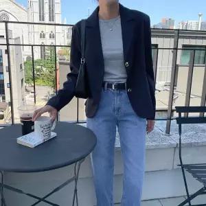 [하프클럽/]여자 수트핏 카라 버튼 골드포인트 자켓