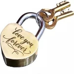 반짝이는 황동 하트 모양 자물쇠 각인 You 및 보관함 Forever 있는 열쇠가 다이어리 발렌타인 장식용 Love