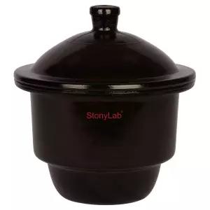 스토니랩 앰버 유리 건조기 병 노브 커버 및 도자기 플레이트 ID가 있는 실험실 갈색 연구용 709인치