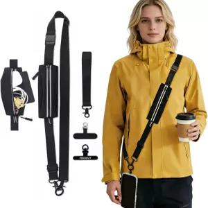 지갑 크로스바디가 있는 휴대폰용 Febcraft Lanayrd 클립 앤 고 스트랩 조절 가능한 방지 어깨 여행 콘서트