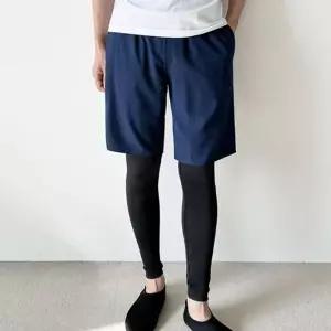 [하프클럽/]남자 래쉬가드 반바지 레깅스 세트 수영복 팬츠 남색