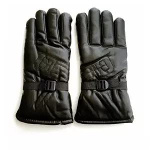 [콩심팥심]가죽 방한 오토바이장갑 손목 롱 바이크 겨울 털 장갑