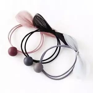 [하프클럽/]머리끈 고무줄 머리 끈 헤어 3P 비즈 리본 고무줄 당고 세트