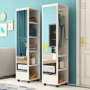 전신거울 수납장 원룸 슬림 행거 옷장 침실 드레스룸 이동식