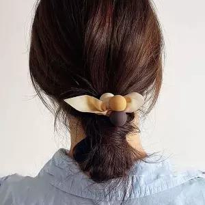 [하프클럽/]머리끈 헤어끈 여성 리본 긴 세트 포니테일 끈 머리 3P 방울