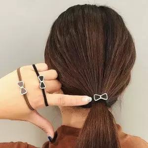 [하프클럽/]2P 리본 헤어 세트 매듭 당고 여자 고무줄 끈 리본머리끈 머리고