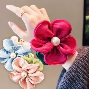 [하프클럽/]헤어 머리끈 스크런치 곱창 끈 슈슈 머리 진주 꽃