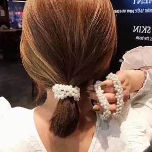 [하프클럽/]고무줄끈 헤어슈슈 헤어끈 두꺼운 머리 진주 고무줄 머리끈