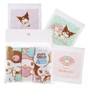 [하프클럽/]산리오 순면 손수건 마멜쿠로미 3개입 1P 다용도 타월