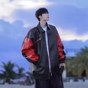 남성 점퍼 카고 항공 코트 카라 봄가을 시크 PU가죽 배색 패피3