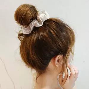 [하프클럽/]머리끈 곱창머리끈 헤어 밴드 큐빅 곱창 아이보리 끈 당고 여성