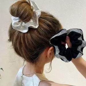 [하프클럽/]곱창 끈 머리끈 곱창머리끈 헤어 당고 큐빅 여성 밴드