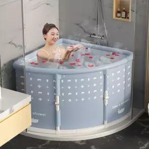 성인용 접이식 부채 모양 목욕 양동이 가정용 삼각형 욕조