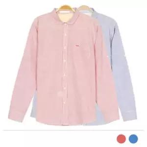 [골드스마일]빅사이즈 솔리드 체크셔츠 남자남방 단가라 가을