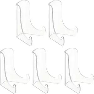 파티킬 3인치 아크릴 플레이트 디스플레이 스탠드 5팩 소형 투명 이젤 홀더 그림 프레임 카드 CD 책 챌린지