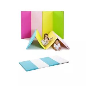 체육매트 4단 접이 중 스카이 방염 항균 아기 놀이방 접이식 방식 폴더