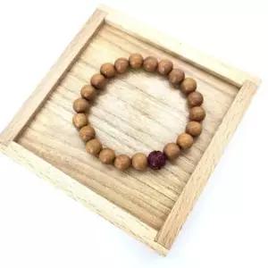 절팔찌 손목염주 복숭아나무 연꽃 조각 염주팔찌 8mm