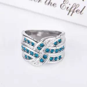 TOP셀러 사파이어 웨이브 패션반지 반지 패션 보석 예쁜 선물 원석 큐빅 여성 여자 탄생석 화려한