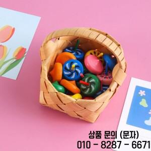 10개입 재미있는 나무 회전 팽이 생생한 색상 랜덤 자이로스코프 파티 기념품