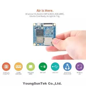 NanoPi Neo Air LTS 512M RAM/8G eMMC YoungSunTek Allwinner 쿼드 CortexA71.2GHzOpenWRT 와이파이 및 BT