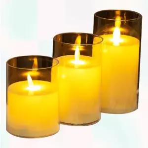 투명 캔들 양초 무드등 선물세트 3종 조명 LED