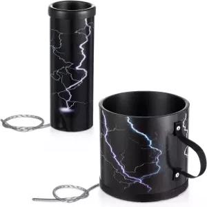 히붐 2개 썬더 튜브 및 스틱 소음 발생기 스프링 드럼 셰이커 타악기 폭풍 그래픽 직경 5.9인치 길이