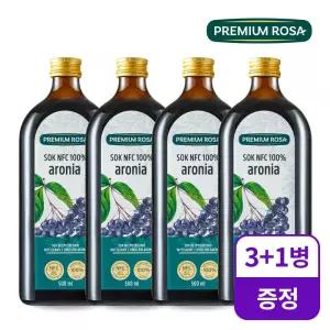 데일리원 프리미엄로사 아로니아 원액 500ml 3+1병 / NFC착즙 100%