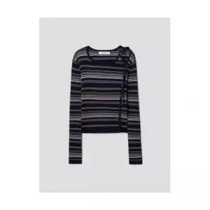 8SECONDS 멀티 스트라이프 풀오버 네이비 110799