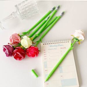 실리콘 패브릭 장미볼펜 판촉용 홍보용 귀여운 예쁜 재미있는 캐릭터 볼펜 중성펜 소량 인쇄 각인 제작 인쇄가능 