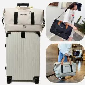 여행용 보스턴백 캐리어 보조가방 결합 폴딩백 트레블 여행가방 짐가방 아이보리 블랙 카키