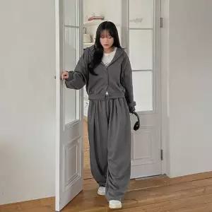 [제작/빅사이즈]이블렛 슈므에 기모 루즈핏 후드 팬츠 트레이닝 세트 제이스타일