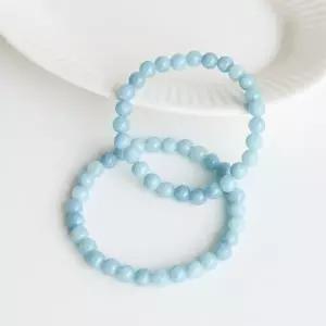 (매장정품)아쿠아마린 심플 원석팔찌 6미리 파워스톤 천연석