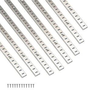 조절 가능한 선반 브래킷 40인치 8팩 실버 필라스터 스트립 레일 트랙 벽 표준 및 캐비닛 옷장 정리용 지지대