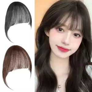 여성 앞머리 인모 부분 가발 1P 빗살핀 사이드뱅 피스