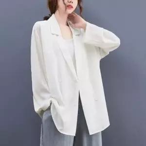 자켓 오버핏 아우터 긴팔 얇은 여름자켓 재킷 화이트