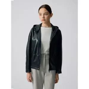 [하프클럽/앤클라인]페이크 레더 후드 자켓 N5HW43