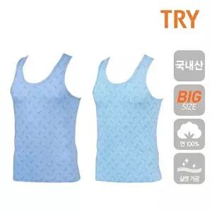 [TRY]TRY 실켓 면나염100 남성 민소매 런닝셔츠 1매(택1)