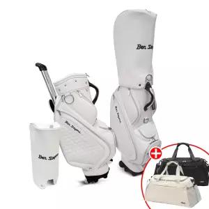 벤세이어스 화이트 경량 트롤리 휠 캐디백 가방세트