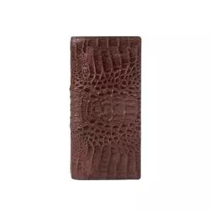 [롯데백화점]닥스 액세서리 [선물포장/쇼핑백동봉][CAIMAN] 브라운 악어가죽 장지갑 DBWA2F716W3
