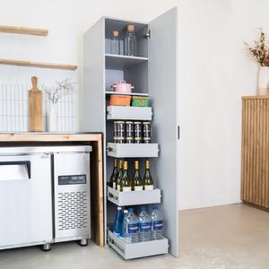 400사이즈 속 깊은 4단 팬트리장 키큰장 주방수납장 냉장고옆 틈새수납장 다용도실세탁실