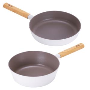 키친플라워 쿠킨 인덕션 모카우드 후라이팬 2종세트(24팬+24웍), 1개