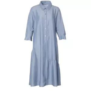 [롯데백화점]벨리시앙 셔츠 카라 셔링 소매 원피스 OP2301