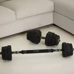 [핏에이블] 픽스 무게조절 덤벨 바벨 2in1 세트 아령 홈트 가정용 운동기구 28kg