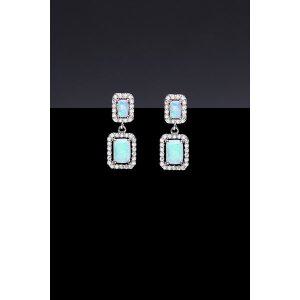 [하지나][HAZINA] Radiant Opal Earrings - Transparent Blue  [Option-Earclip 귀찌]