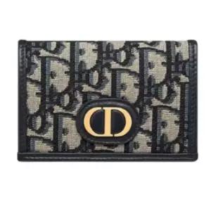 디올 [명품] 30 몽테인 글리신 지갑 블루 오블리크 자카드