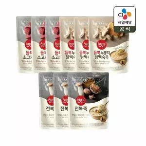 햇반죽 듬뿍 소고기죽 420g x3개+듬뿍 누룽지닭백숙죽 420g x3개+전복죽 420g x3개