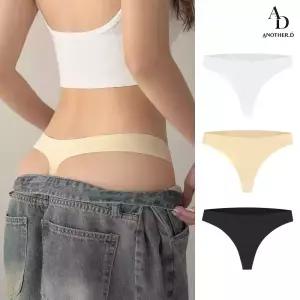 [3개 세트] 심리스 티팬티 여성 T팬티 끈 누디 속옷 이너웨어